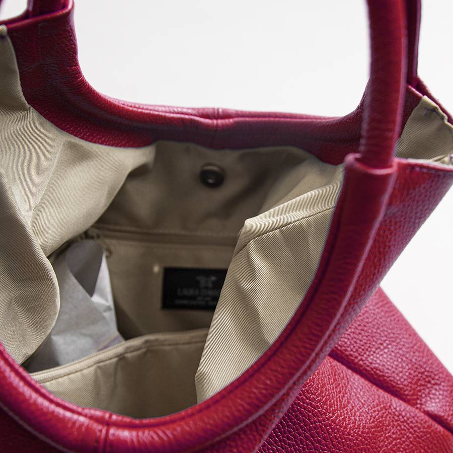 Laura Di Maggio INDIA – Maxi borsa con manico tondo in pelle azalea Consegna Veloce