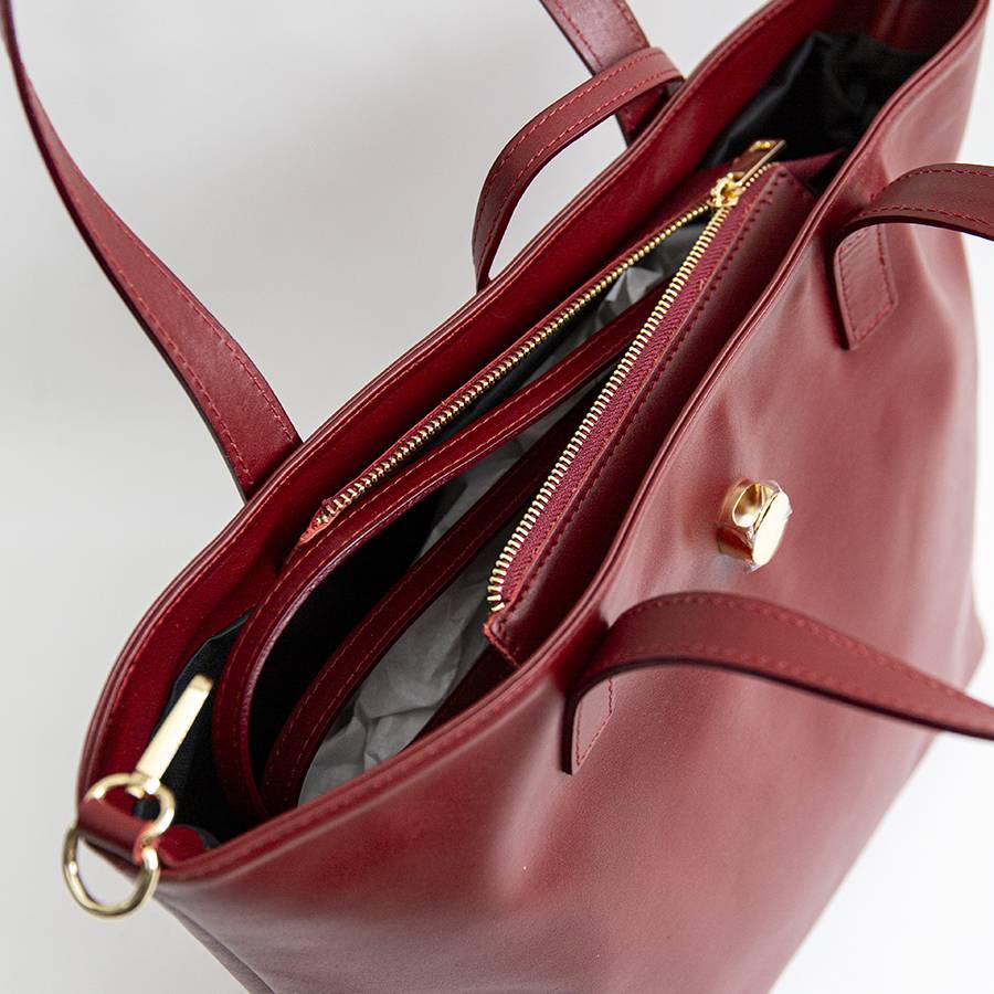 Laura Di Maggio LADY – shopping in pelle soft rubino Sottocosto