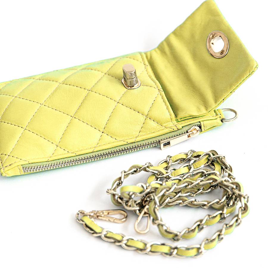 Laura Di Maggio PORTACELLULARE – nappa trapuntata giallo Moda