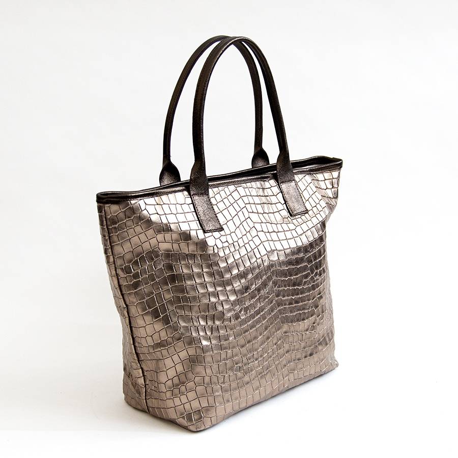 Laura Di Maggio ALTEA – shopping in pelle laminata stampa cocco 2025