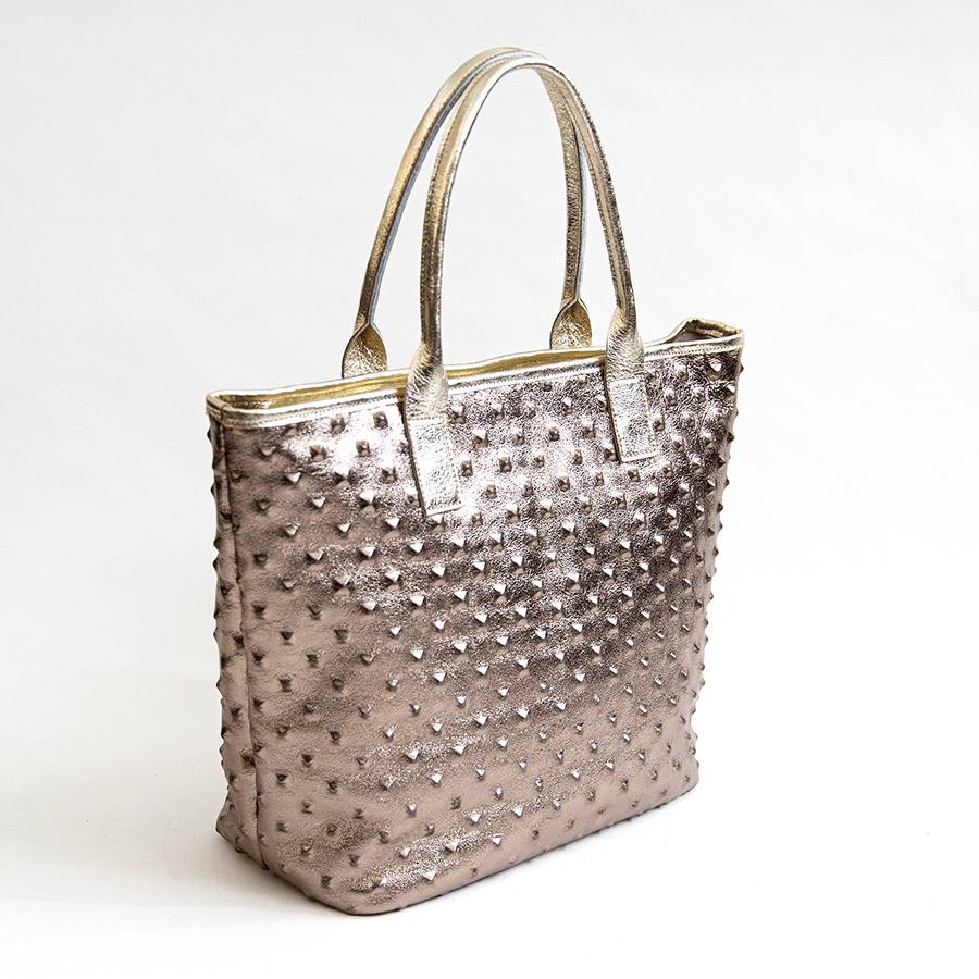 Laura Di Maggio ALTEA – shopping in pelle stampa chiodo bronzo In Linea