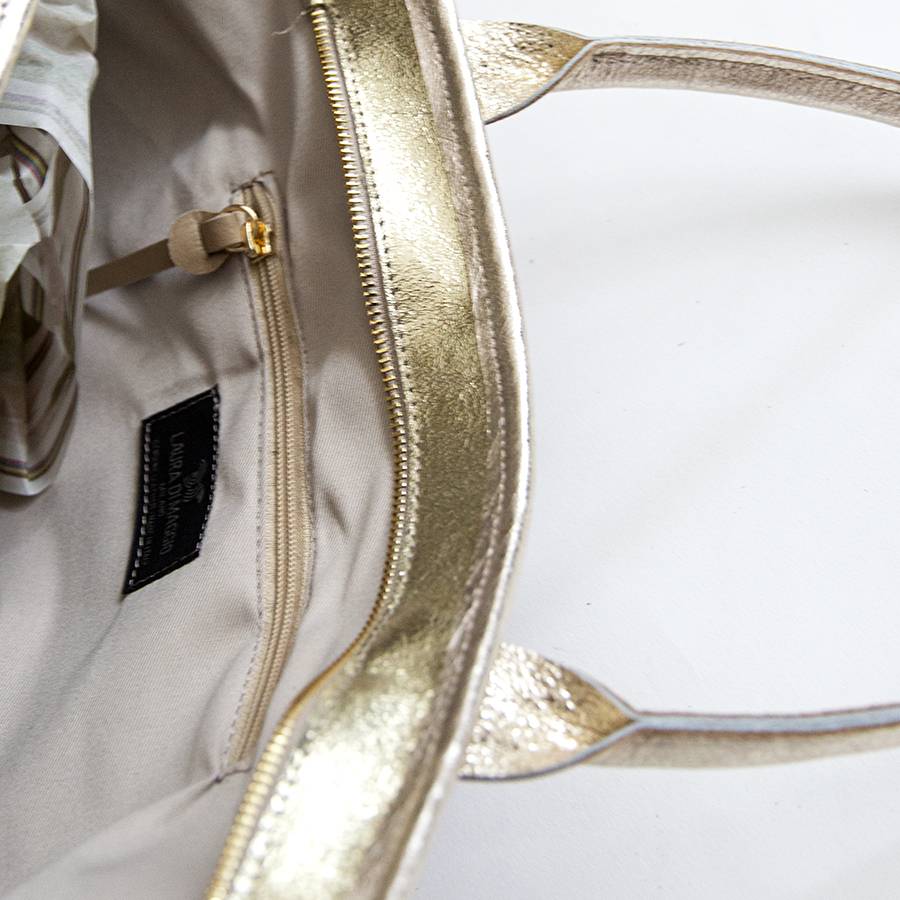 Laura Di Maggio ALTEA – shopping in pelle stampa chiodo bronzo In Linea
