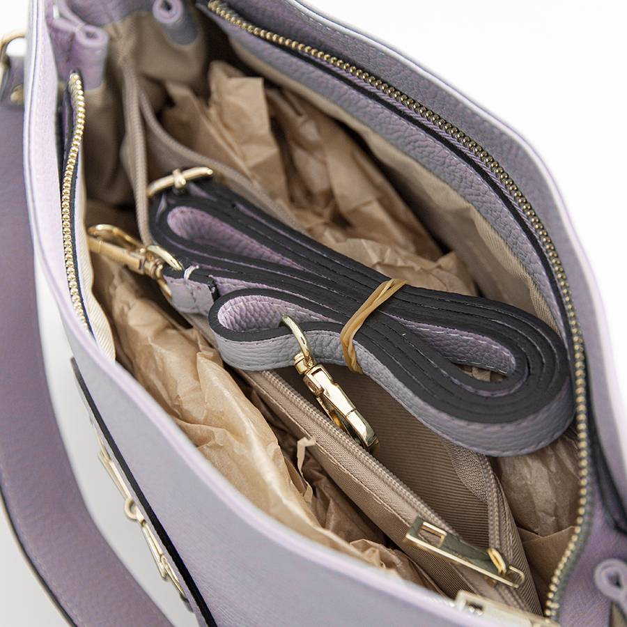 Laura Di Maggio NAIA – borsa con morsetto in pelle lilla Promozione