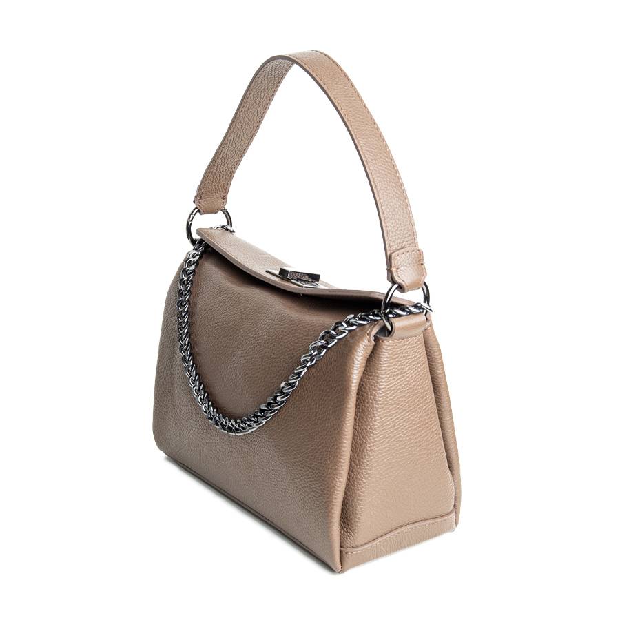 Laura Di Maggio LOLA – borsa in pelle dollaro cioccolato Pezzi Unici