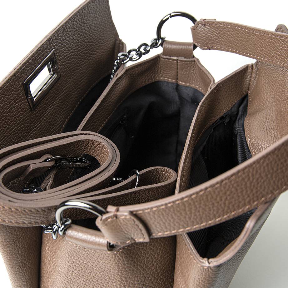 Laura Di Maggio LOLA – borsa in pelle dollaro cioccolato Pezzi Unici