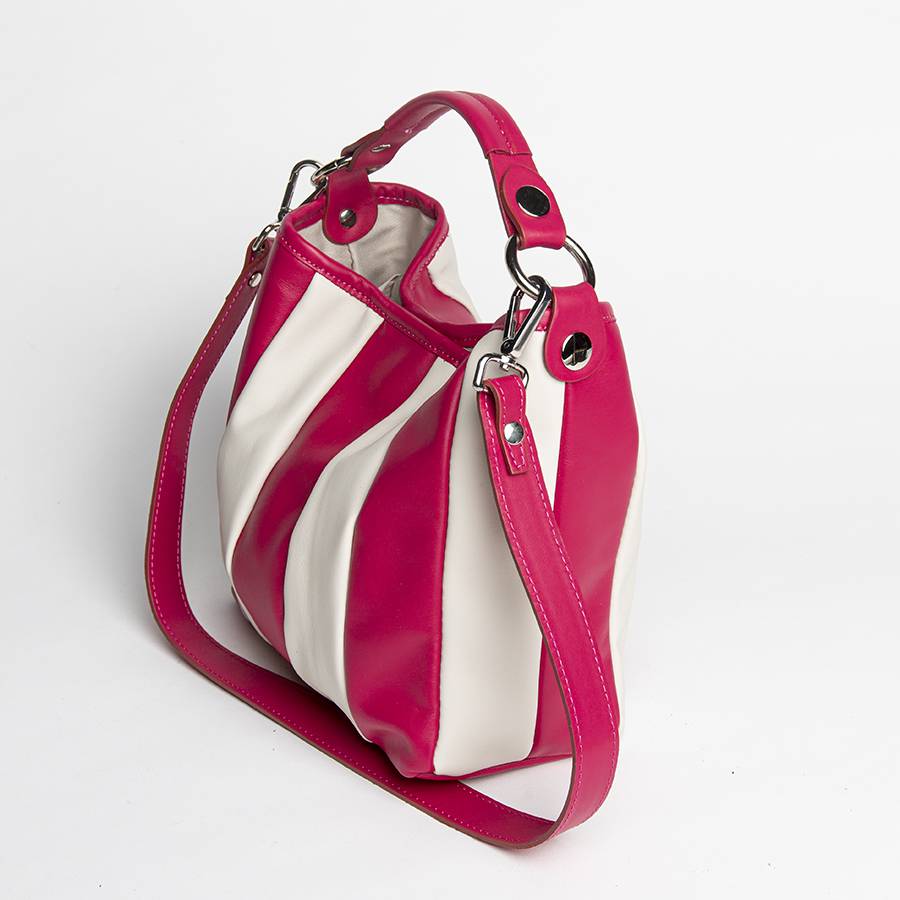 Laura Di Maggio TESSA MINI – Secchiello in pelle nappa trapuntata azalea Offerta settimanale