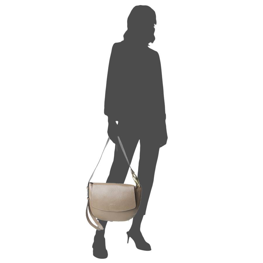 Laura Di Maggio ZELDA – borsa a spalla in pelle taupe Only for today