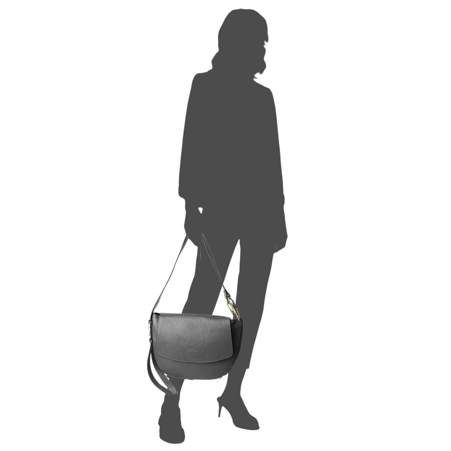 Laura Di Maggio ZELDA – borsa a spalla in pelle nera Offerta speciale della fabbrica