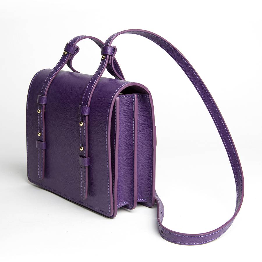 Laura Di Maggio LEA – Postina in pelle saffiano viola Esporta salva