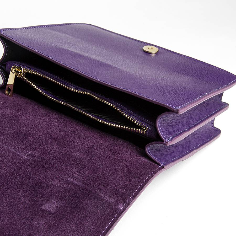 Laura Di Maggio LEA – Postina in pelle saffiano viola Esporta salva