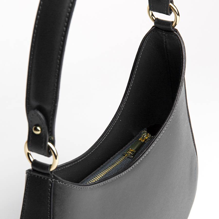 Laura Di Maggio EDI – borsa Hobo in pelle elegant nero In vendita