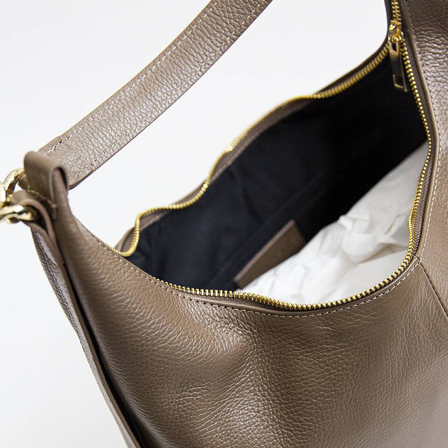 Laura Di Maggio SIDNEY – Sacca in pelle taupe Presa