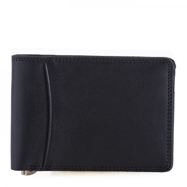 Mywalit Portafoglio da uomo con fermasoldi e tecnologia RFID Nero-Blu
