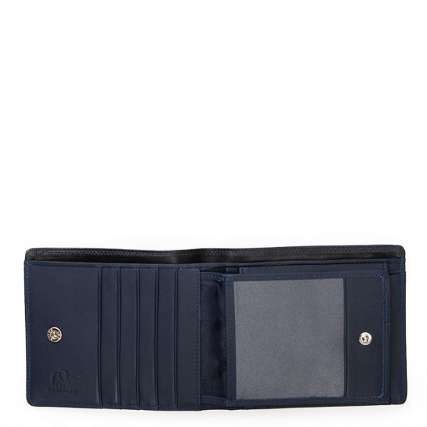 Mywalit Portafoglio da uomo grande con lente e protezione RFID Nero-Blu Presa