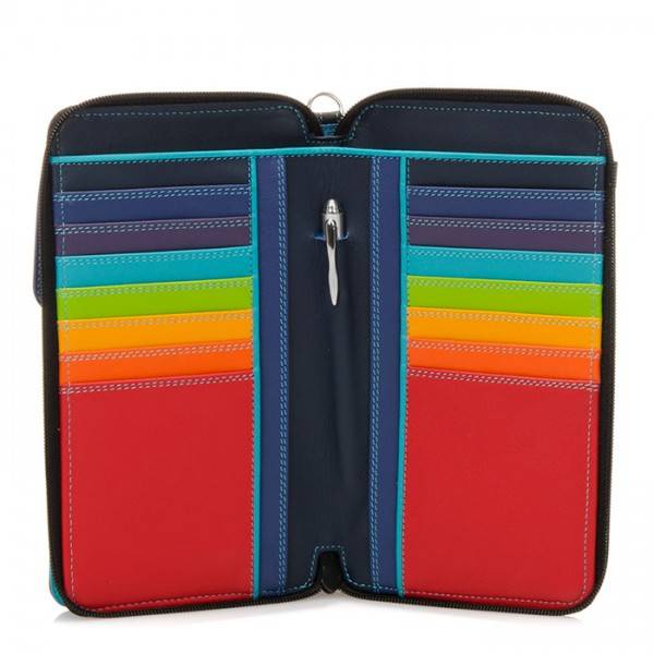 Mywalit Portafoglio multifunzione con zip su tre lati e tracolla Black Pace Spedizione Gratuita