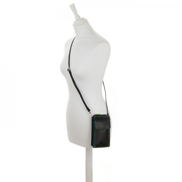 Mywalit Portafoglio multifunzione con zip su tre lati e tracolla Black Pace Spedizione Gratuita
