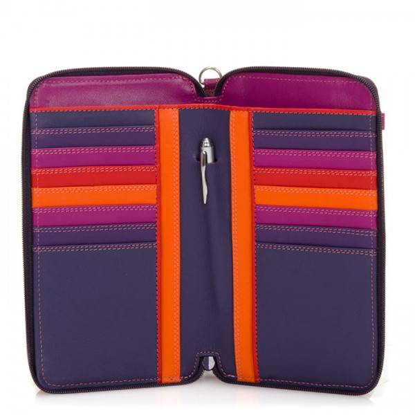 Mywalit Portafoglio multifunzione con zip su tre lati e tracolla Sangria Multi Pezzi Unici