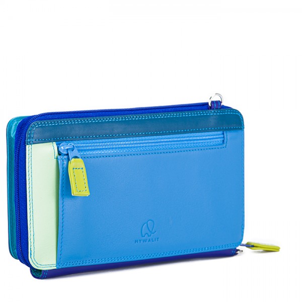 Mywalit Portafoglio multifunzione con zip su tre lati e tracolla Seascape Soddisfazione Garantita