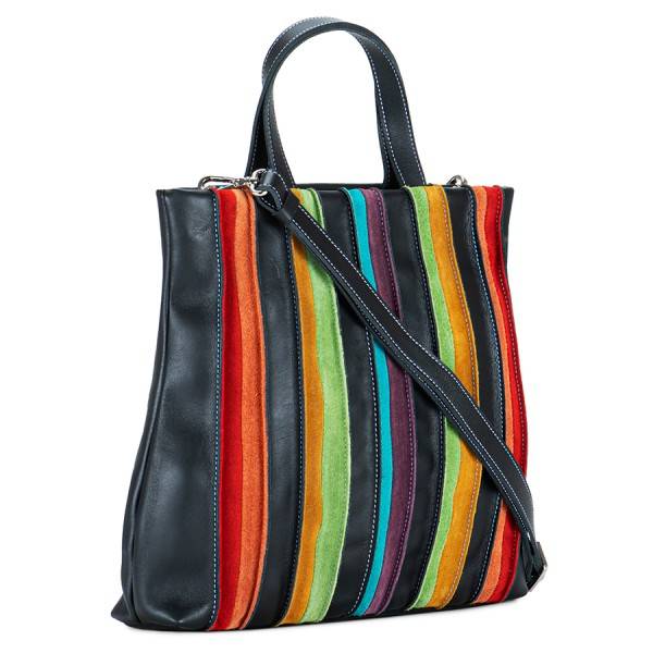 Mywalit Borsa Shopper Laguna in pelle e camoscio Nero In vendita