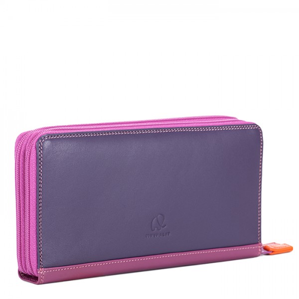 Mywalit Portafoglio con doppia zip grande Sangria Multi In vendita