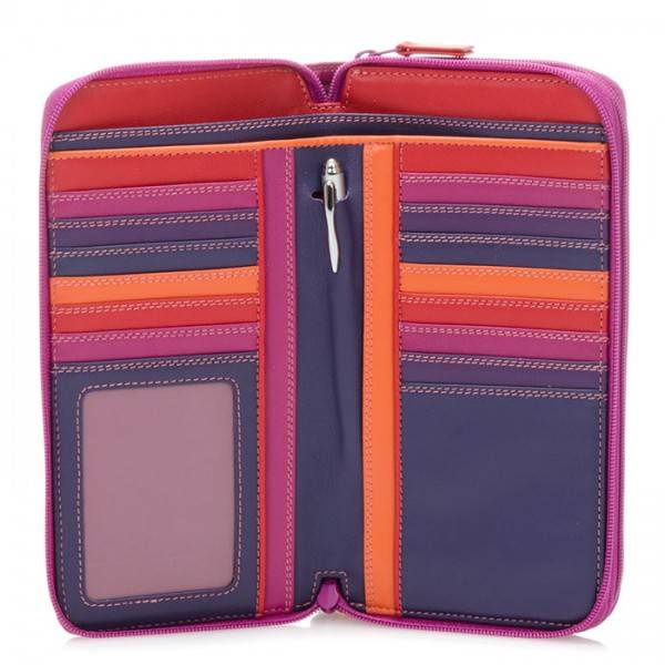 Mywalit Portafoglio con doppia zip grande Sangria Multi In vendita