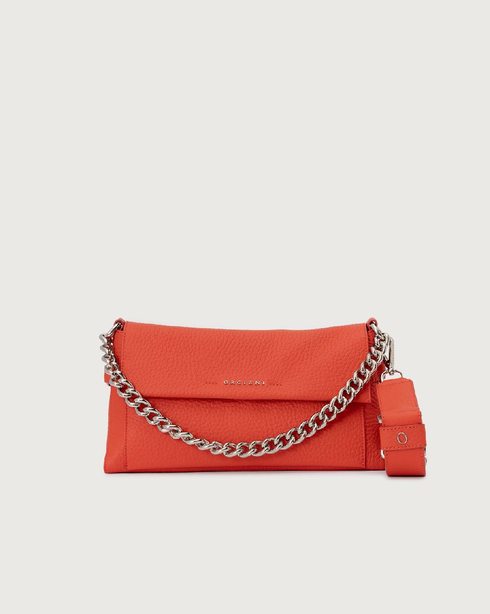 Orciani Borsa a spalla Missy Longuette Soft in pelle con catena e tracolla