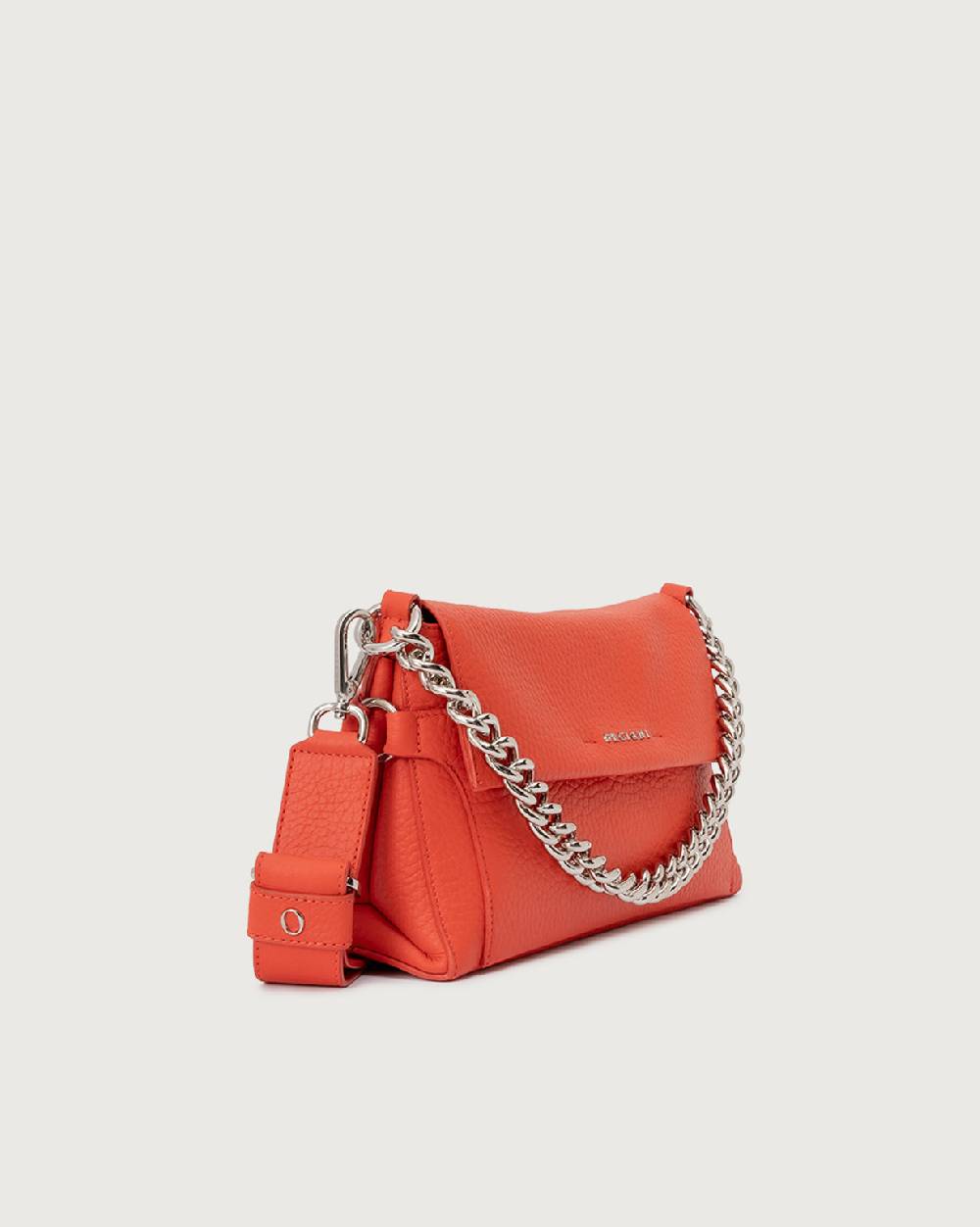 Orciani Borsa a spalla Missy Longuette Soft in pelle con catena e tracolla Promozione Limitata