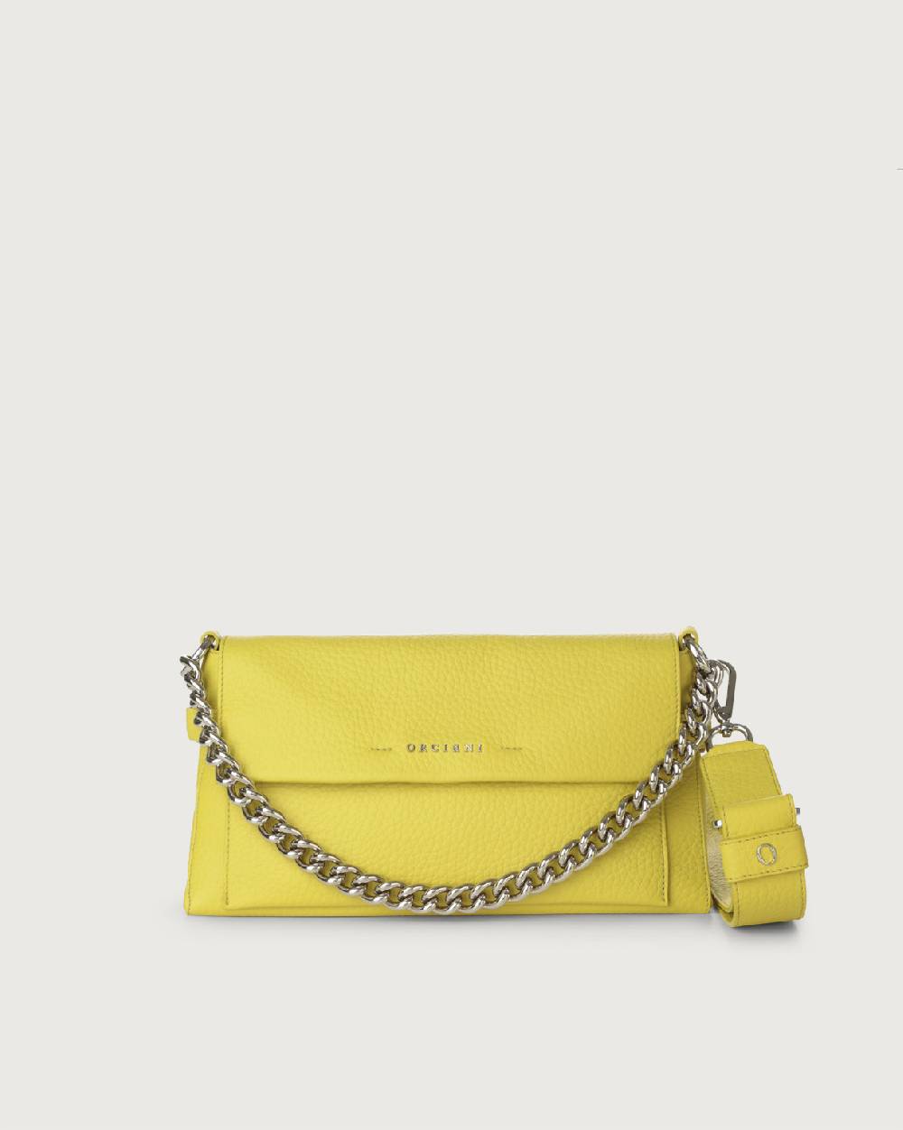 Orciani Borsa a spalla Missy Longuette Soft in pelle con catena e tracolla