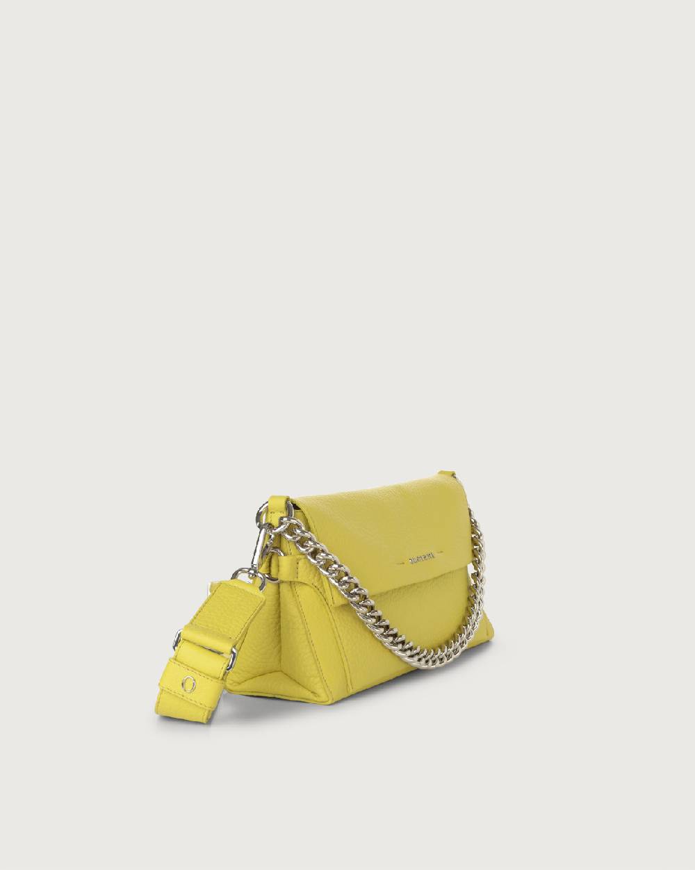 Orciani Borsa a spalla Missy Longuette Soft in pelle con catena e tracolla Nuova