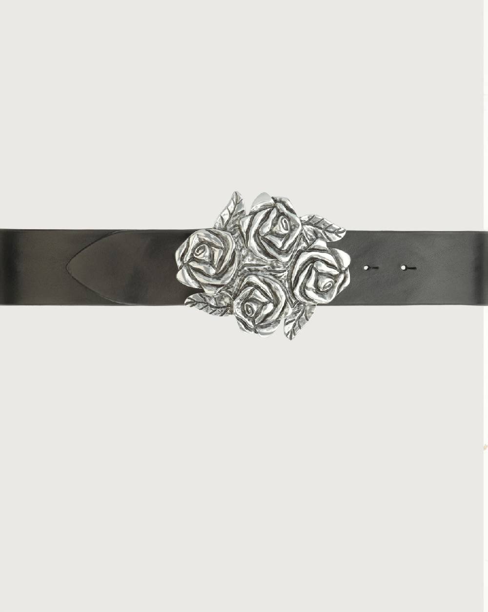 Orciani Cintura Bull Soft in cuoio con fibbia motivo rose 5 cm Negozi Online