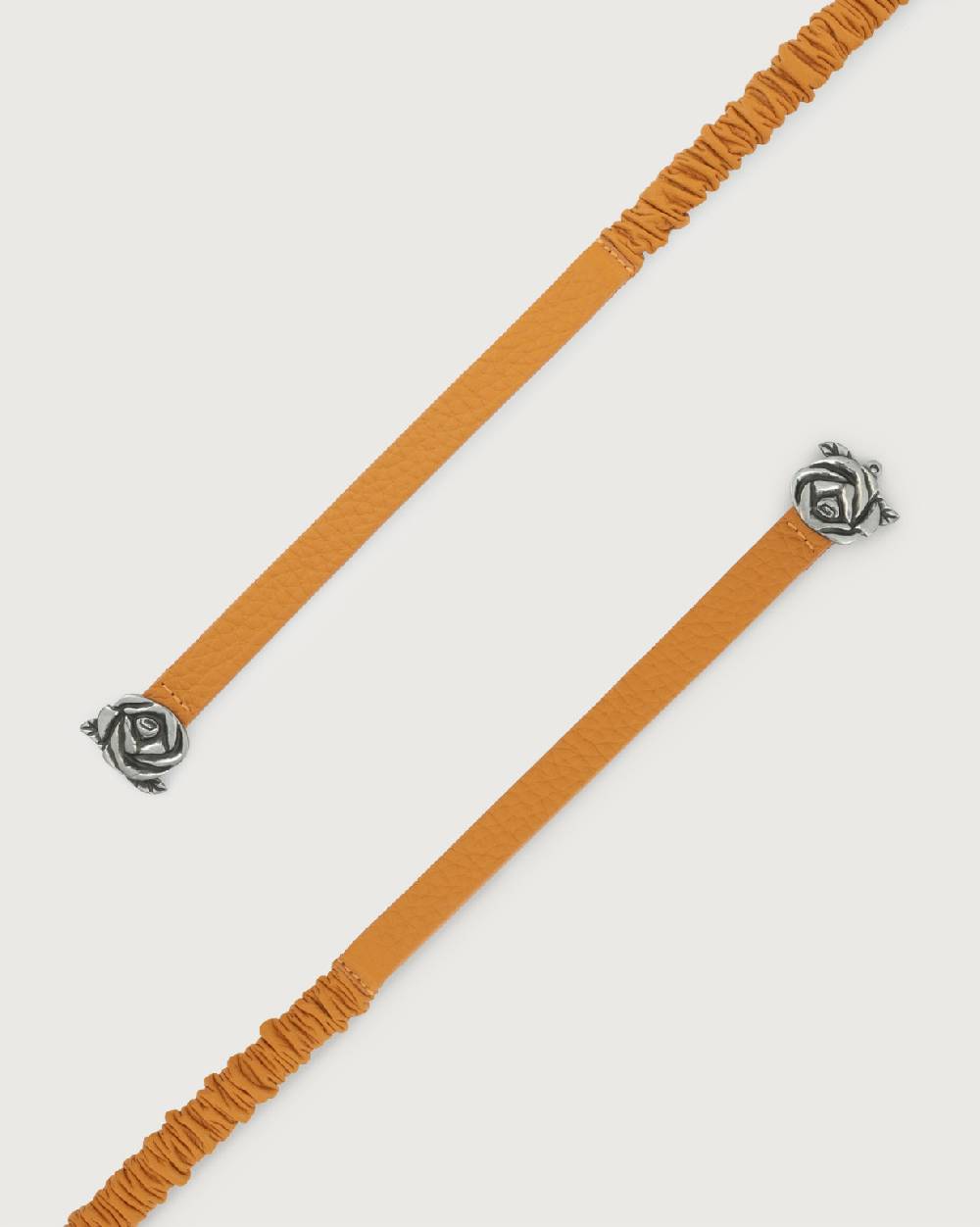 Orciani Cintura Soft in pelle elasticizzata con fibba ad incastro motivo rose 1,5 cm Shopping Online