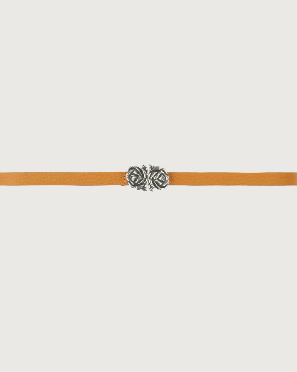 Orciani Cintura Soft in pelle elasticizzata con fibba ad incastro motivo rose 1,5 cm Shopping Online