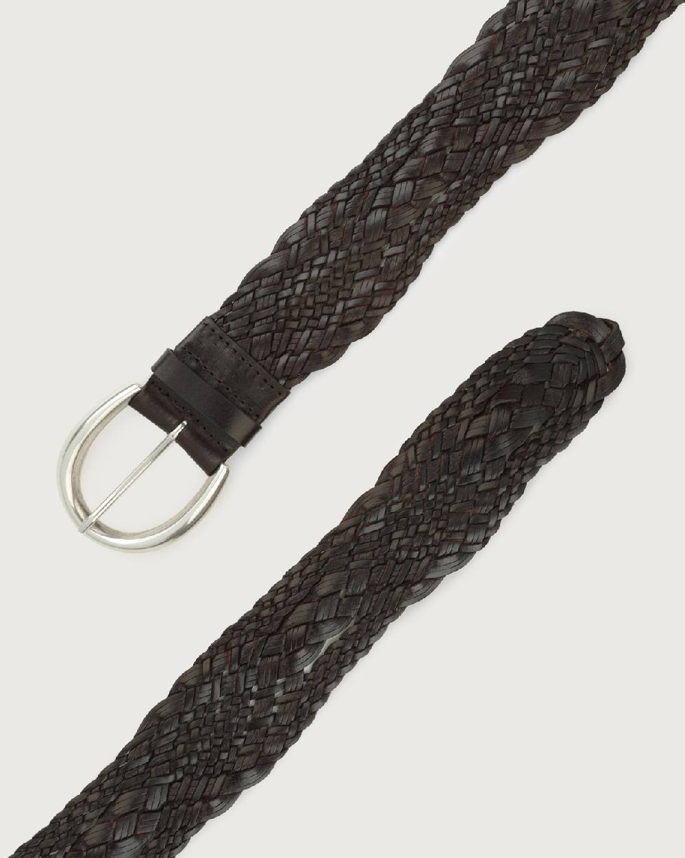 Orciani Cintura alta intrecciata Masculine in cuoio Sottocosto