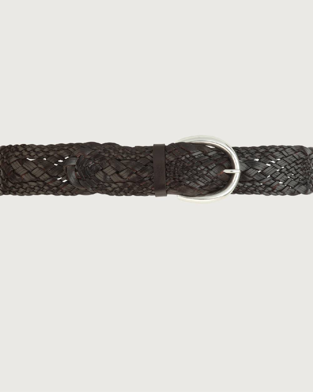 Orciani Cintura alta intrecciata Masculine in cuoio Sottocosto