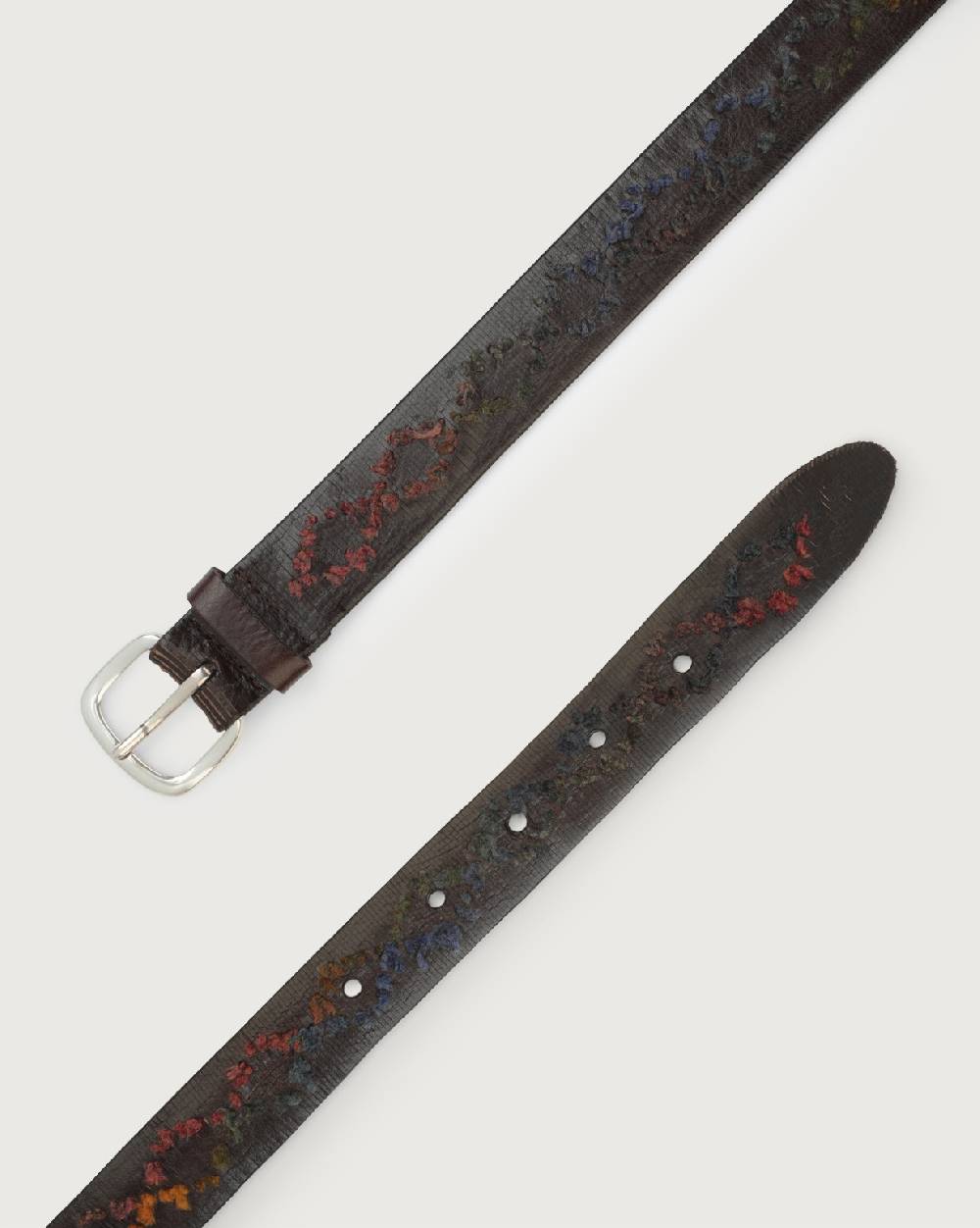 Orciani Cintura Masculine in cuoio con ricamo Saldi
