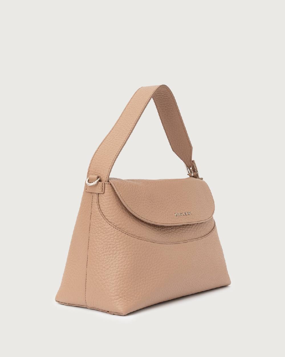 Orciani Borsa a spalla Nana Soft in pelle martellata con tracolla Italy