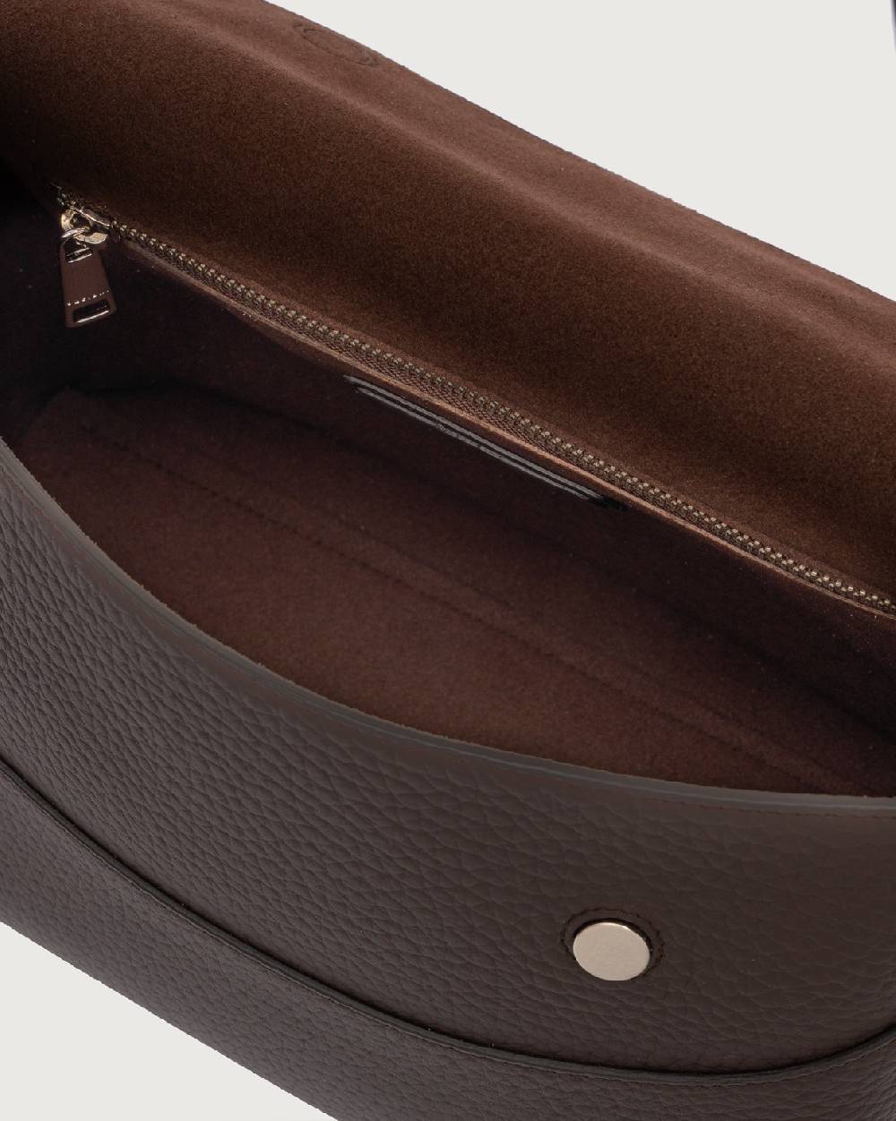 Orciani Borsa a spalla Nana Soft in pelle martellata con tracolla Italia