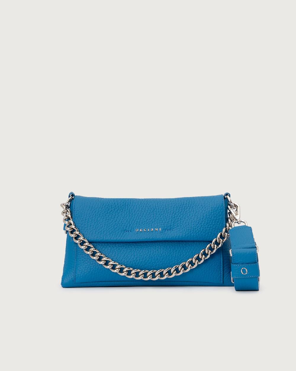 Orciani Borsa a spalla Missy Longuette Soft in pelle con catena e tracolla