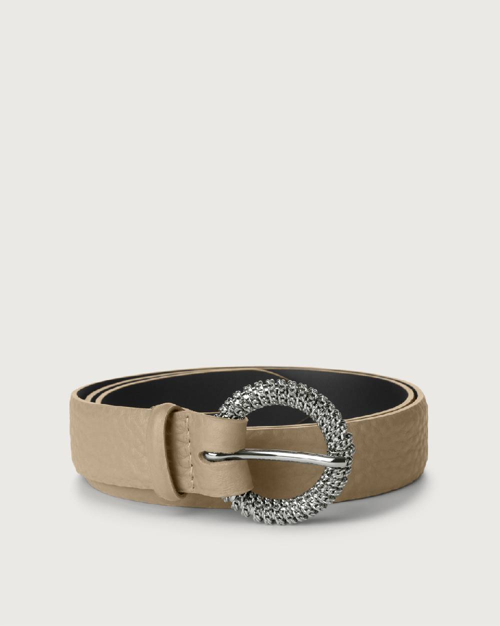 Orciani Cintura Soft in pelle fibbia chain