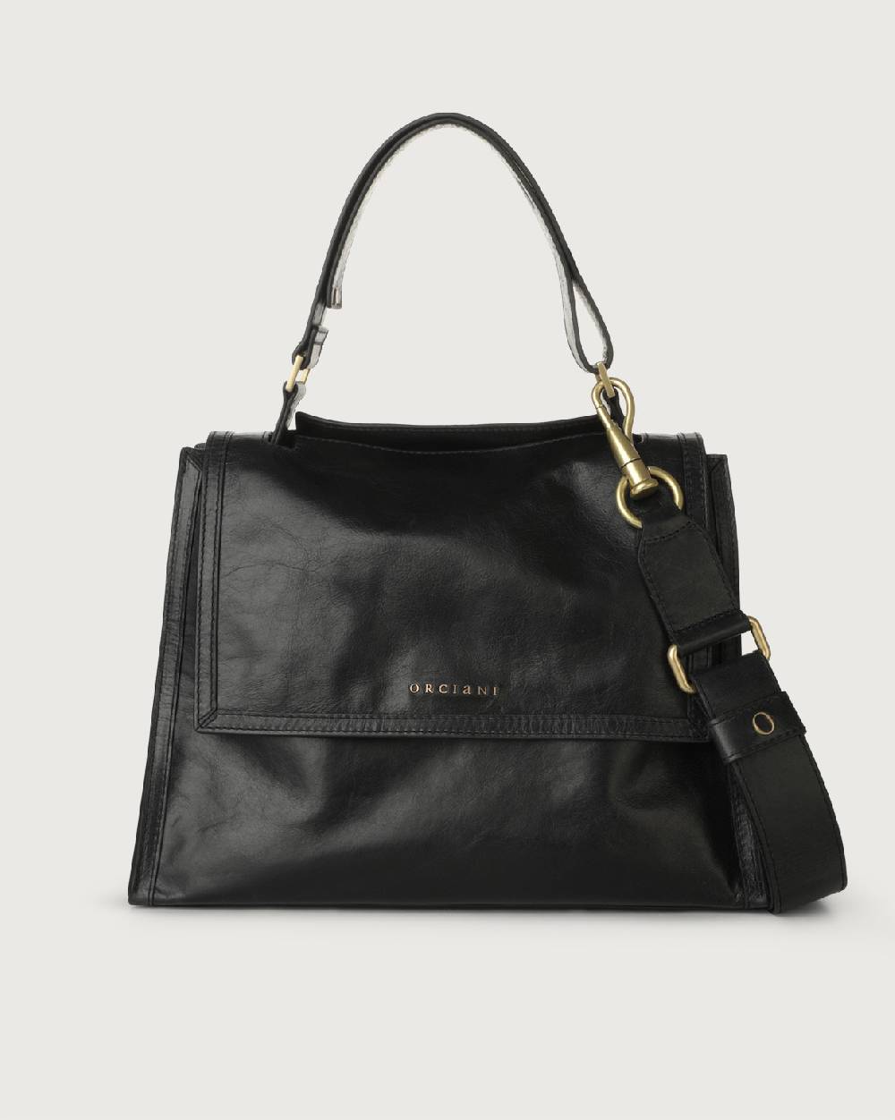 Orciani Borsa Sveva Notturno Media in pelle con tracolla