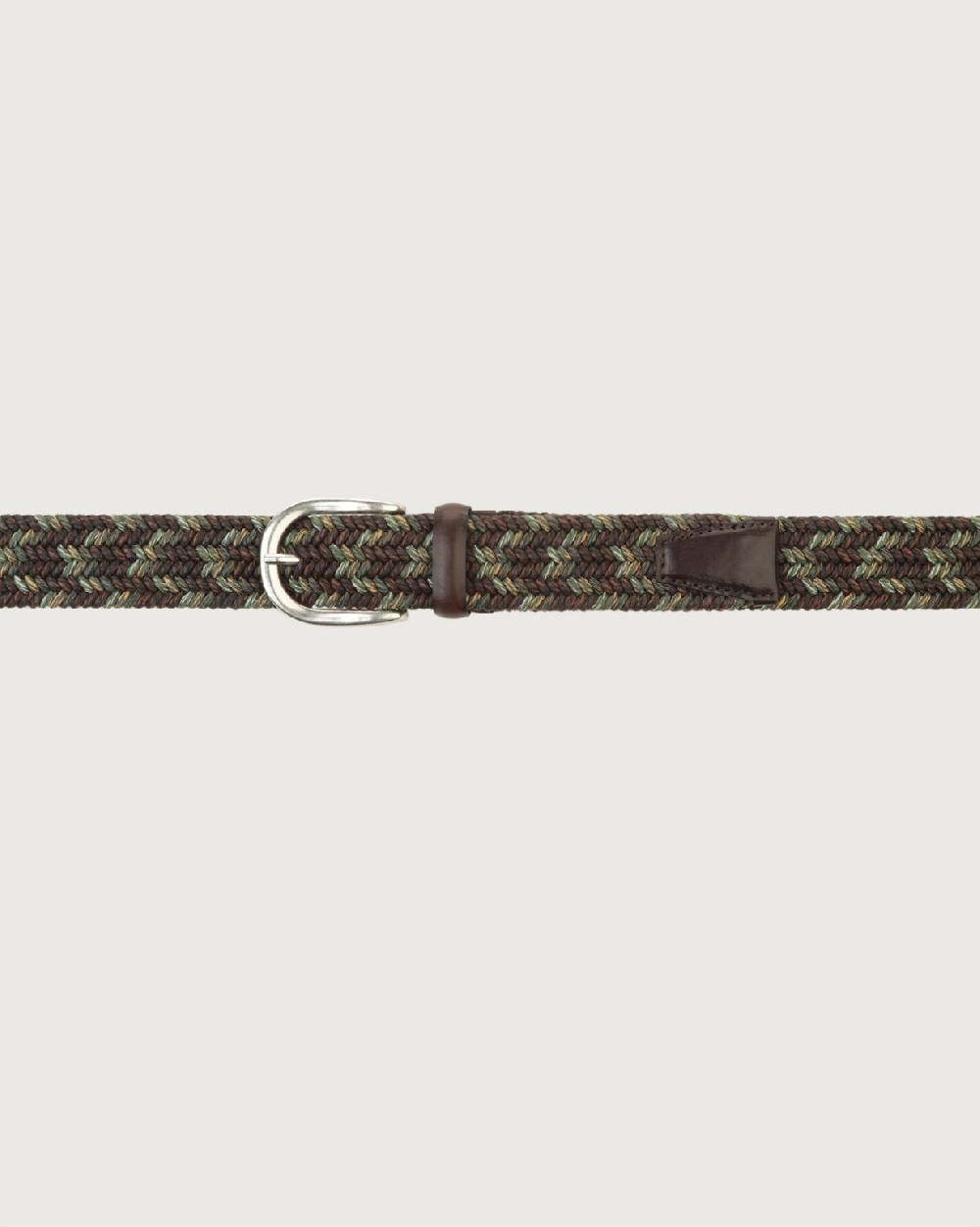 Orciani Cintura elasticizzata Fade Elast in lino e cuoio Consegna Veloce