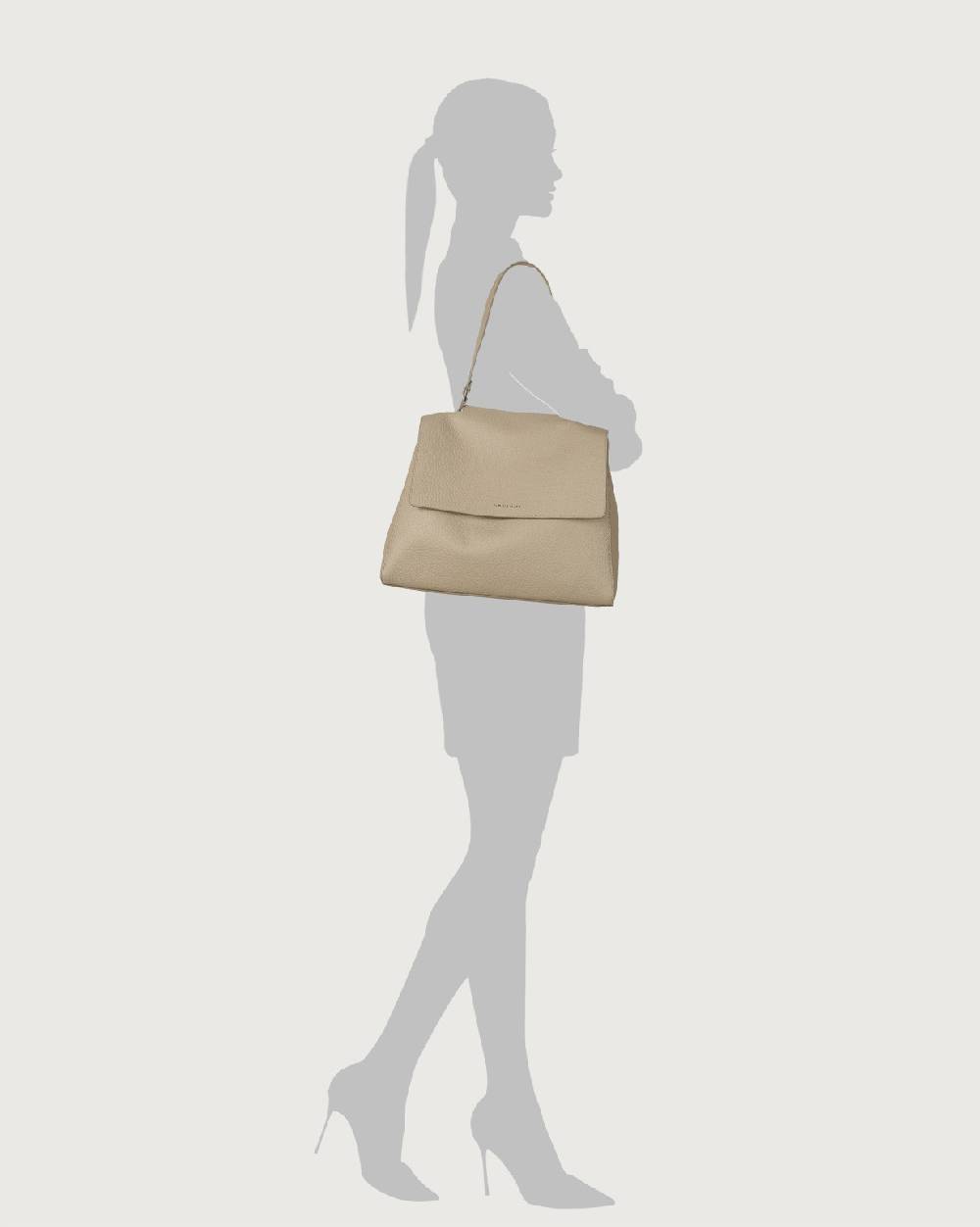 Orciani Borsa a spalla grande Sveva Soft in pelle con tracolla Vendita Calda