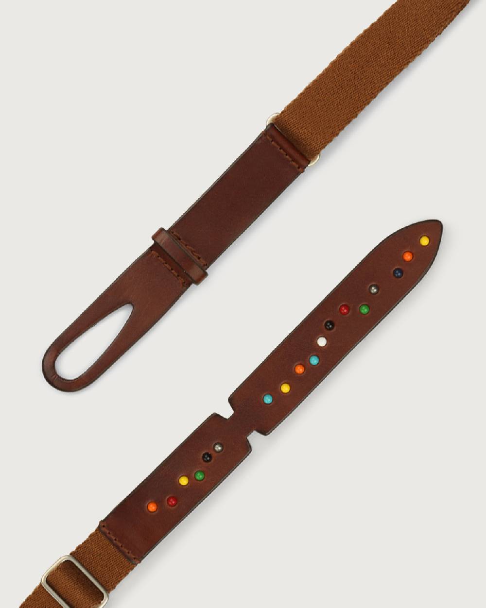 Orciani Cintura Nobuckle Kids Point Color in cuoio e tessuto con micro-borchie Spedizione Gratuita