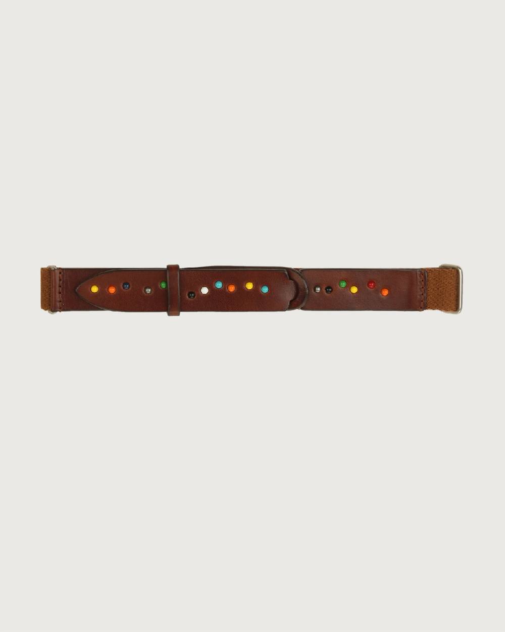 Orciani Cintura Nobuckle Kids Point Color in cuoio e tessuto con micro-borchie Spedizione Gratuita