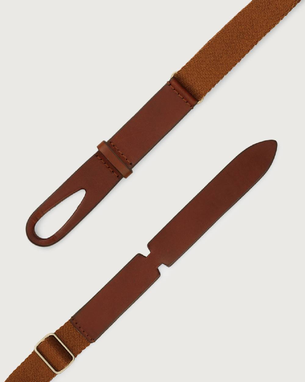 Orciani Cintura Nobuckle Kids Bull in cuoio e tessuto Negozi Online