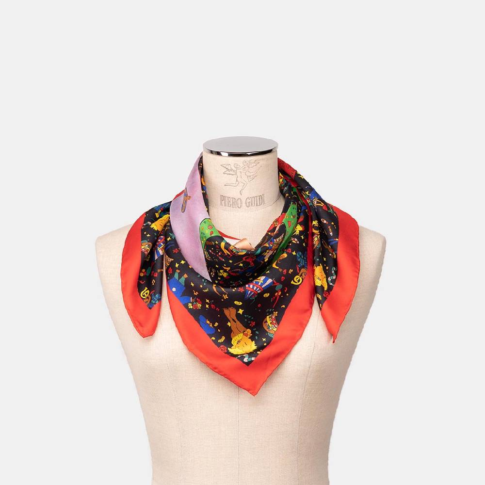 Piero Guidi PIERO GUIDI SILK SCARF "Le Mongolfiere"/ FOULARD IN SETA "Le Mongolfiere"" Offerte speciali