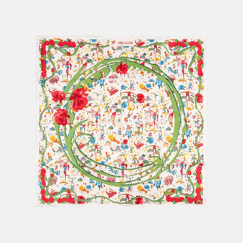 Piero Guidi PIERO GUIDI SILK SCARF "Flower"/ FOULARD IN SETA "Flower" Vendite Flash