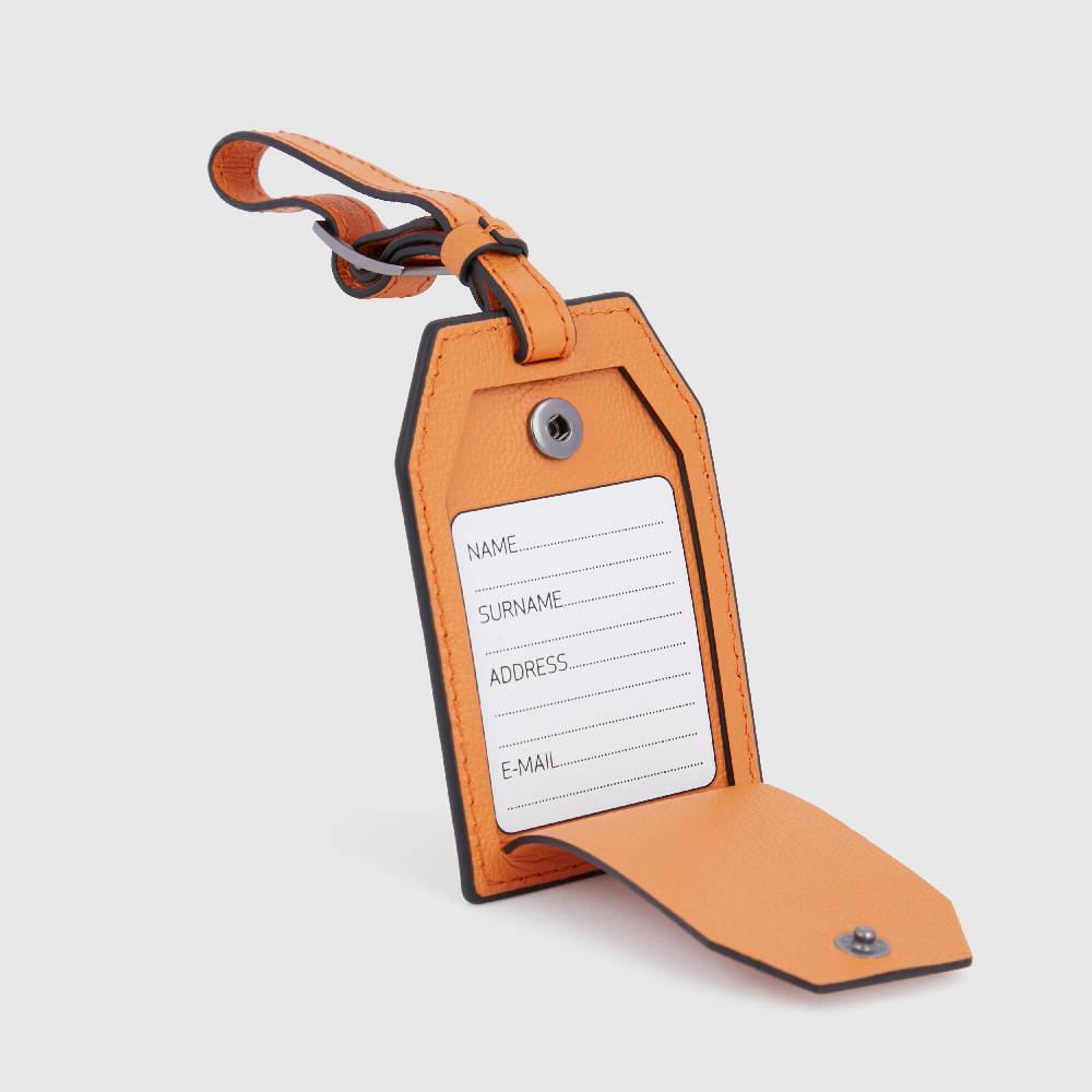 Piquadro Address Tag in pelle con logo PQD inciso Hotsell