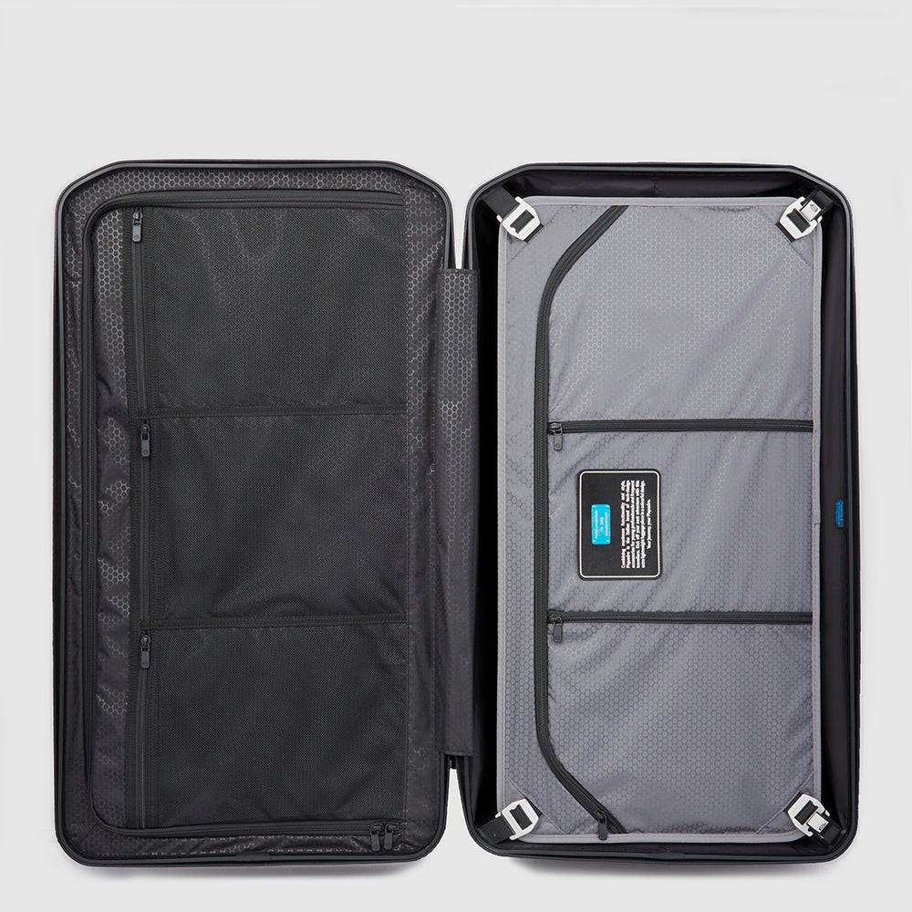 Piquadro Hardside spinner in trunk shape with TSA lock Presa