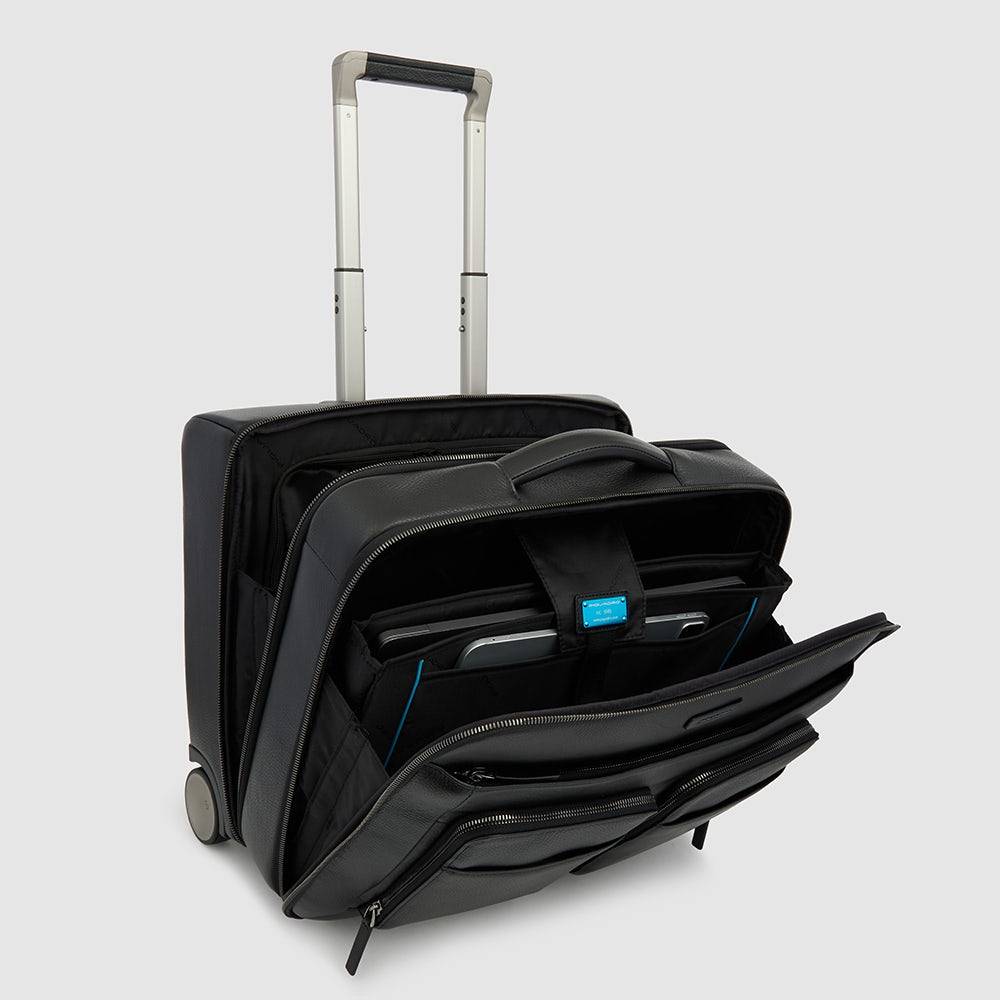 Piquadro Wheeled computer briefcase with iPad® compartment In Vendita